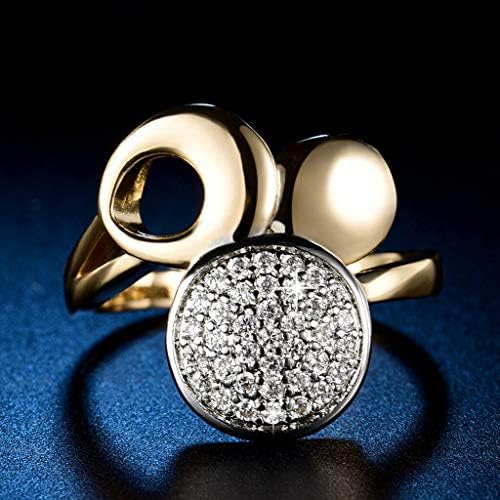 T-jewelry anéis círculos diamante safira 18k prata e ouro lady wedding party anéis