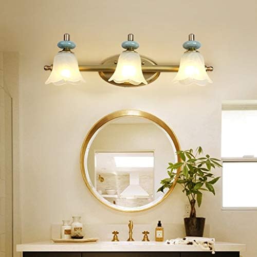 $ LED Vanity Light espelho leve luz frontal, espelho LED Armário Luz do banheiro quarto lâmpada de parede do corredor 2/3 Lâmpada de maquiagem simples estilo de cerâmica, luz de espelho
