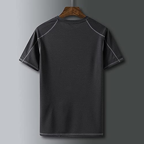 Camiseta seca masculina de manga curta huss wicking camisas atléticas esportes ativo desgaste tee redond round workout top