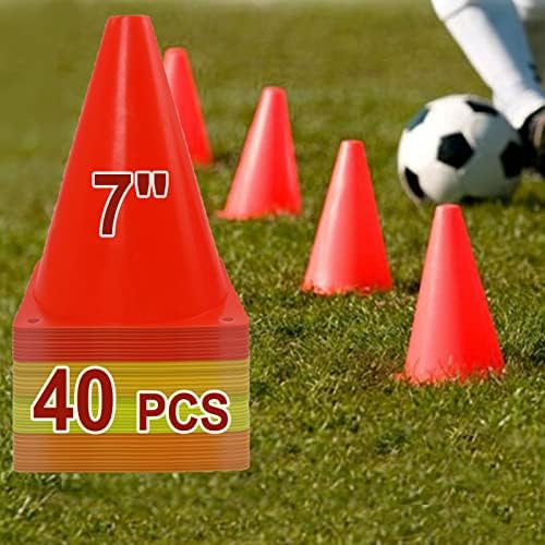 Dunchaty 40 PCs 7 polegadas Cone de futebol de futebol esportivo Treinamento para treinar Cones de prática de marcadores