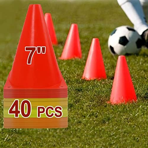 Dunchaty 40 PCs 7 polegadas Cone de futebol de futebol esportivo Treinamento para treinar Cones de prática de marcadores de campo Para patinação, futebol, basquete pequenos cones de tráfego 4 cores