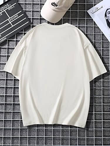 Gorglitter masculino de impressão gráfica redonda camiseta de pescoço curta caça de ombro de manga curta