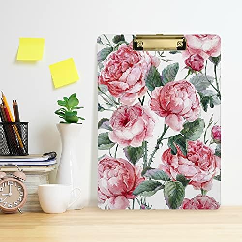 Placa Floral de Plástico Floral Classical 9 X12.5 CLIPBOARDS DE ACRYLIC com clipe de baixo perfil A4 Tamanho da carta Placa pesada