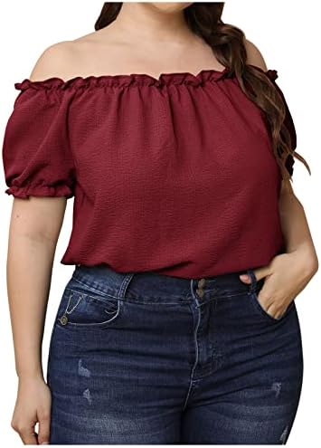 Manga curta fora dos ombros para meninas adolescentes Summer Summer Plus Size Tops Tops Tshirts Mulheres 2023 Ji