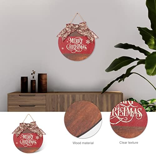 ABOOFAN Feliz Natal Porta de madeira assinou rústico na cor da fazenda placa redonda em madeira pendurada placa para o