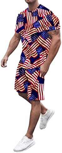 BMISEGM Camisas de verão para homens bandeira do dia da independência masculina Esportes de lazer de lazer de lazer confortável 3xl