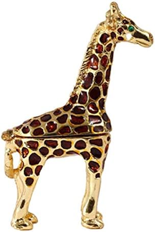 Caixa de jóias de estatuetas de animais fofos: Girafas douradas Design de buginket Colar Brincos Brincos de Bracelete Liga do