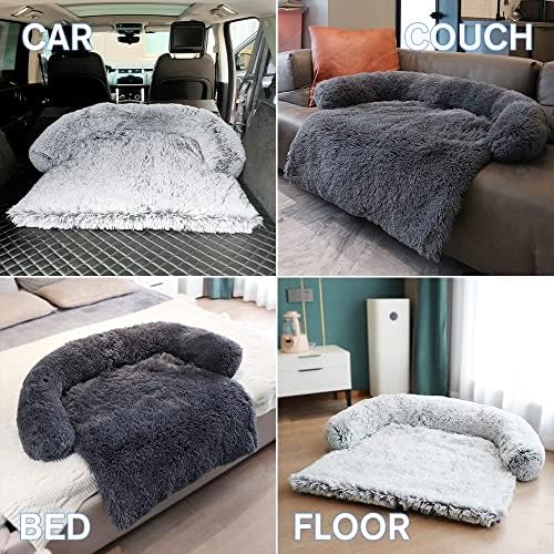 Cama de cachorro calmante tapete macio de cachorro para mobiliário com cobertura lavável removível para cães e gatos