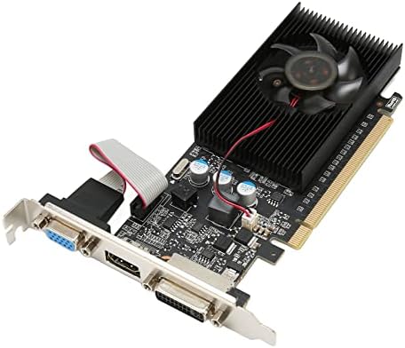 Carta de gráficos para jogos, placa gráfica de 1GB DDR3 64bit, 810MHz 1000MHz 2560x1600 Card, DVI VGA PCI Express 2.0, placa de computação