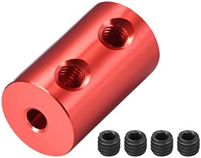 UXCELL de 2 mm a 4 mm de parafuso de acoplamento rígido Liga de alumínio L20XD12, conector do acoplador do eixo, acessórios para motor, vermelho