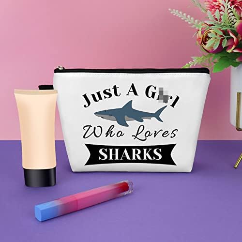 Bolsa de maquiagem de garoto para amantes de tubarão Presentes da semana Presentes de tubarão para mulheres Subarques Irmã Presentes