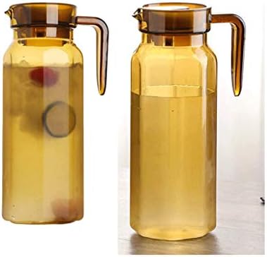 Ganfanren Grande jarra de plástico com tampa resistente a calor Água fria quente jarro de jarro de água para suco Jarra de bebida