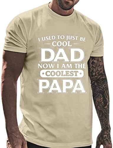 Camisas do Dia dos Pais da AIPENGRY para homens Carta retro casual Impressão parcial de camiseta gráfica Roul Roul