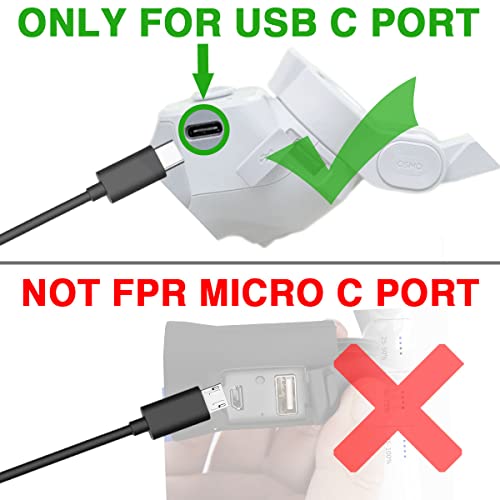 5 pés USB C Cabo do carregador de adaptadores de estabilizador de cor de corculação para DJI OM5, OM4, OM4 SE, OM3, OSMO 5, Mobile