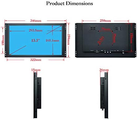 ICHAWK K133MN-56/13.3 '' Inch 1920x1080p 16: 9 IPS BNC HDMI Metal Shell incorporado Frame aberto Alto-falante embutido Controle remoto PC Monitor LCD Display Porta USB Play