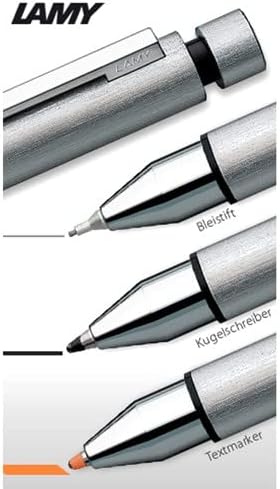 Lamy CP 1TRI Pen 759 Pen multifuncional - caneta multi -sistema de aço inoxidável - com M 21 Reabilitação de caneta de esferográfica preta e refil de lápis mecânico M 41 HB