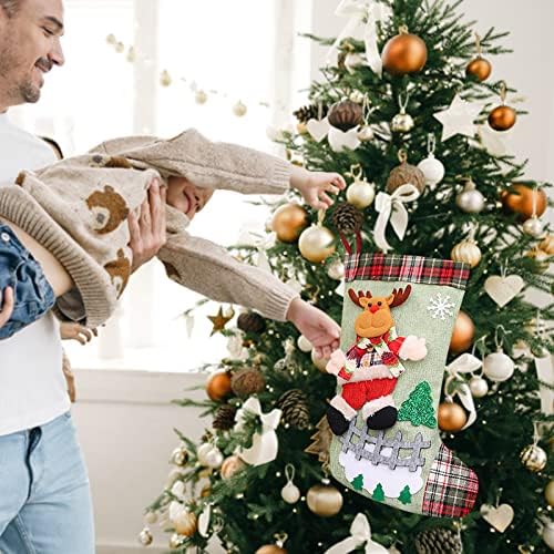 Decorações de Natal Meias de Natal fofo Santa Snowman Snowman Tree Decoração Bolsa de Presente Saco Crianças Senhoras Men