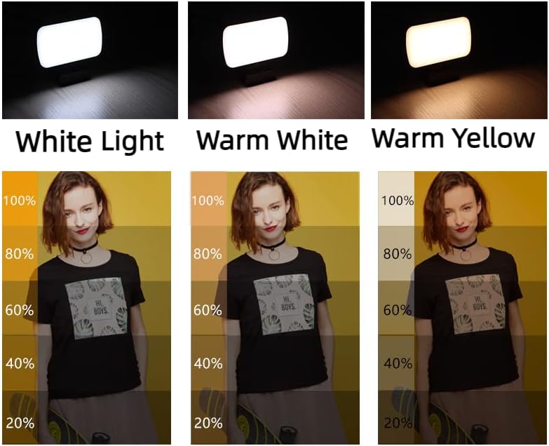 Luz de selfie com 3 modos de luz para aprender com o clipe de clipes frontal e traseiro iluminação de chamadas para maquiagem para
