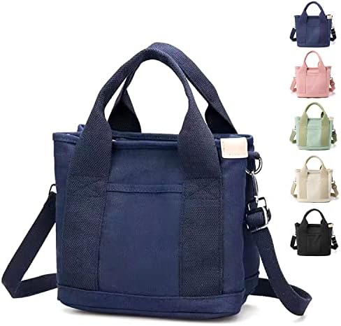 Mingri Canvas Bag Bag Mini bolsas de bolsa com bolsos, bolsa de lona Crossbody Moda pequena bolsa de ombro japonês