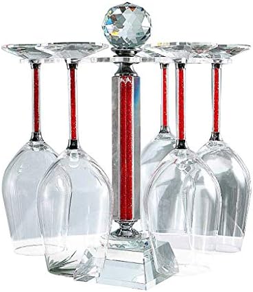 BBSJ Elegant Desktop Crystal Glass Stemware Rack/Gire 6 Wine Glass Storage Stand Air Secying Rack