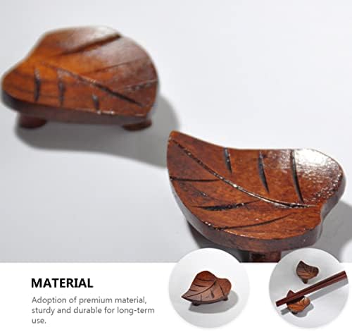 Bestonzon 4 pcs marrom premium utensílios de mesa naturais de madeira de madeira de madeira ornamento ornamento artesanal estandes de jantar vintage jantar de corcego multi-bolo multifuncional