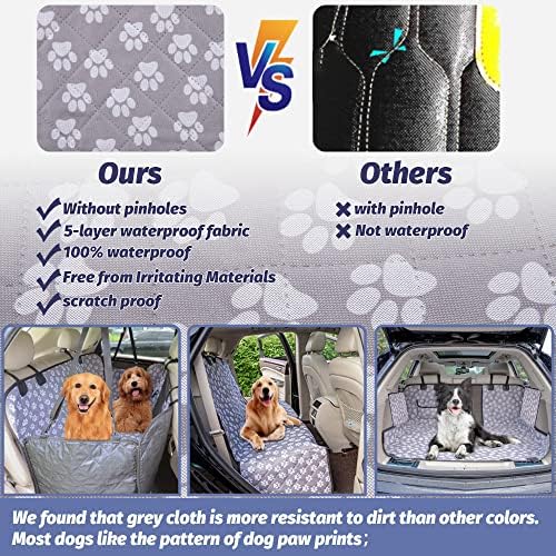 Tampa do assento do carro de cachorro Vangeestar para o banco de trás - tampas de assento de carro à prova d'água para cães -