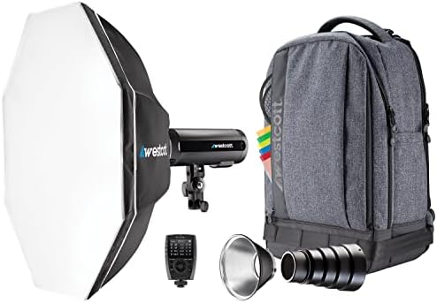 Westcott FJ200 Strobe 1-Light Backpack Kit com FJ-X3 M Univeral Wireless Trigger-Kit de iluminação portátil de fotografia