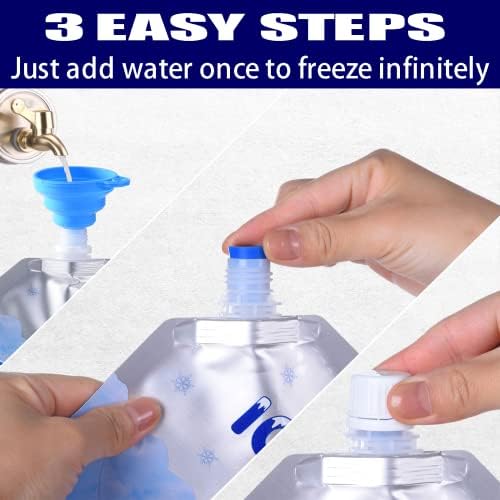 Pacotes de gelo reutilizáveis ​​para refrigeradores, pacote de gelo mais duradouro, 24 a 48 horas de gel de gelo gelado.