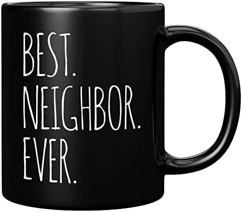 Panvola Melhor vizinho Ever Goodbye Housewarming Presente Adeus bem -vindo a apreciação de café cerâmica caneca 11 oz preto