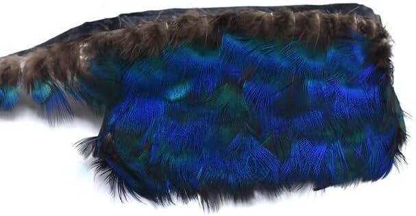 2/10 Yards Diy Blue Peacock Feather acaba as fitas criam penas naturais plumas de esgoto para a decoração de festas de casamento 5-6cm - 2 jardas - zamihalaa
