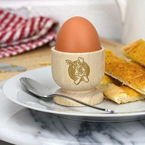 Azeeda 'content coelho' copo de ovo de madeira