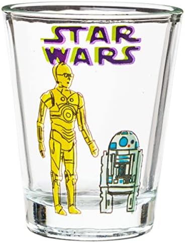 Caráter de Silver Buffalo Star Wars Doodles 4-Pack Mini Glass Conjunto, 1,5 onças