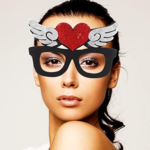 AMOSFUN 8pcs Óculos dos namorados para decoração do dia dos namorados Decoração dos namorados copos de óculos plásticos favores de