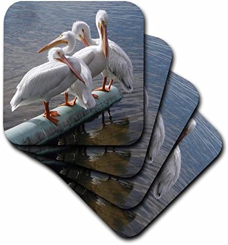 3drose cst_19136_1 Grandes Pelicanos Brancos Sofas, conjunto de 4