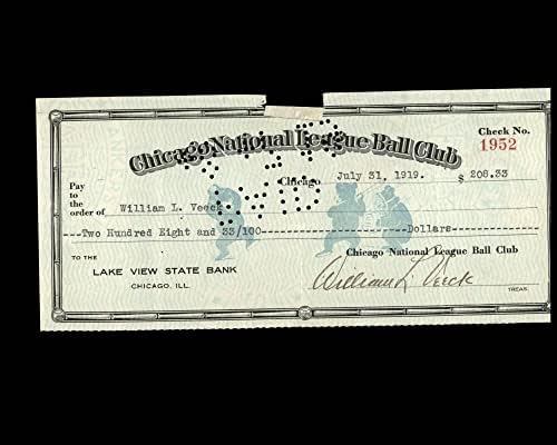 William Veeck PSA DNA assinado x2 Chicago Cubs Verifique 7-31-1919 Autograph
