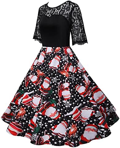 Vestido formal de Natal feminino 50s 60s Vintage Rockabilly Swing Swing Vestres