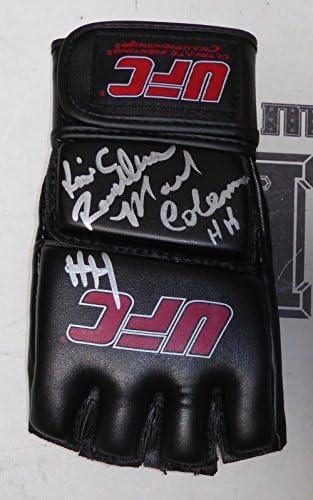 Mark Coleman e Kevin Randleman assinou o UFC Glove PSA/DNA CoA Champions Autograph - luvas autografadas do UFC