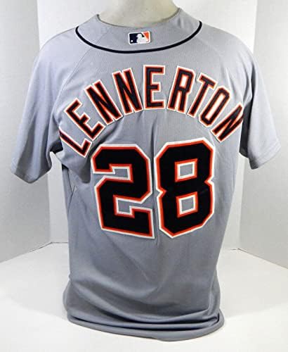 2014 Detroit Tigers Jordan Lennerton 28 Game usou Grey Jersey 48 DP21026 - Jerseys de jogo MLB usado