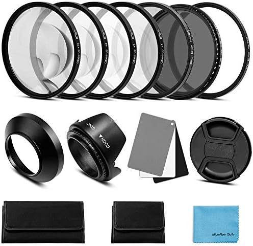 Kit de acessórios de filtro de lente de 82 mm: filtro ND ajustável em UV CPL, conjunto de filtro de close -up de Macro,