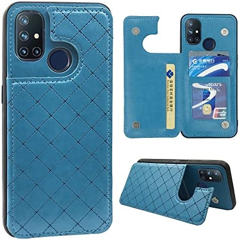 Capa de telefone Furiet para o OnePlus Nord N10 5G Campa de carteira com porta de crédito para cartão de crédito Mobile Flip Folio Slot Stand Stand para um mais N 10 G5 1 Plus 10n 1plus One+ 1+ N105G Mulheres Blue Blue