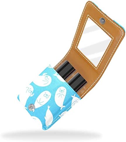 Caixa de batom de maquiagem do leão -marinho da Walrus para bolsa cosmética de viagem portátil externa