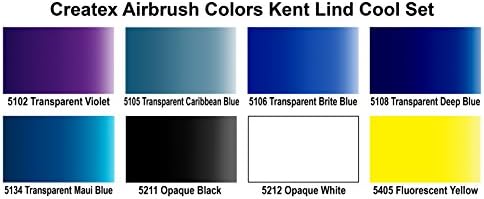 Createx Colors 5803-00 2 onças Opaco Airbrush Conjunto de tinta, 2 onças, multicolor, 12 fl oz