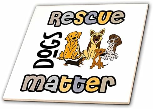 3drose fofo engraçado cães de resgate matemplos de animais de estimação Ponteiro dourado - azulejos
