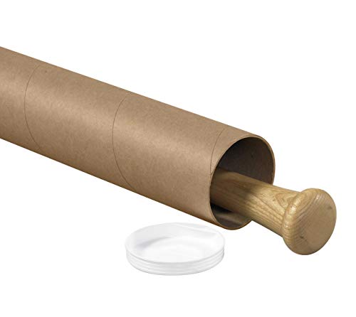 Tubos de correspondência de suprimentos de pacote superior com tampas, 3 x 36, Kraft