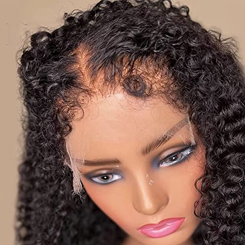 Quinlux Wigs Deep Curly Human Human Hair Wigs 13x6 Vestia transparente Peruca de renda pré -arrancada nós branqueados com