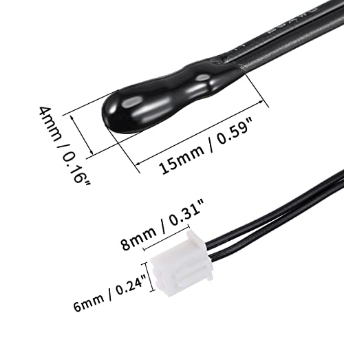 KOKISO 10K 3950 OHM NTC Termistor Temperature Sensor Sonda, 1% de comprimento do cabo de precisão 1m com xh2.54-2p plugue