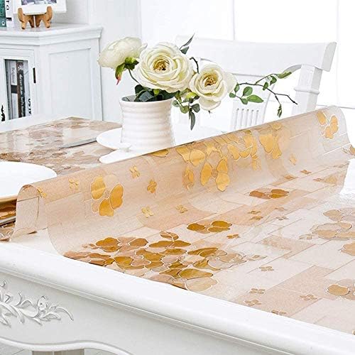 QYQS PVC TABLE PROTETOR de 1,0 mm Thich ， Tabela Protetor de toalha Clear ， Rose Gold Plástico Tabela ， 19 tamanhos para