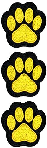 ONEX 3PCS. Pedra de gato de cão amarelo preto Pedra de gato de cachorro Patches de moda Crianças Cartoon Patch Bordado Aplique