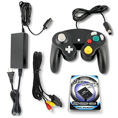 Pacote de peças do GameCube com controlador, adaptador de energia, cartão de memória e cabo AV por outro futuro