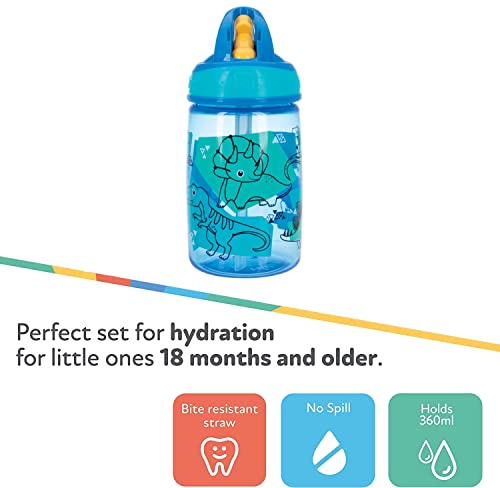 Garrafas de água impressas em crianças que flip-it em movimento com palha dura-12 onças / 360 ml, mais de 18 meses,